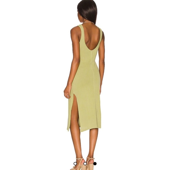 Tularosa Green The Willa Tank Dress Palm Green Shirt Midi Dress Slit NEW XS NWT - Picture 3 of 16